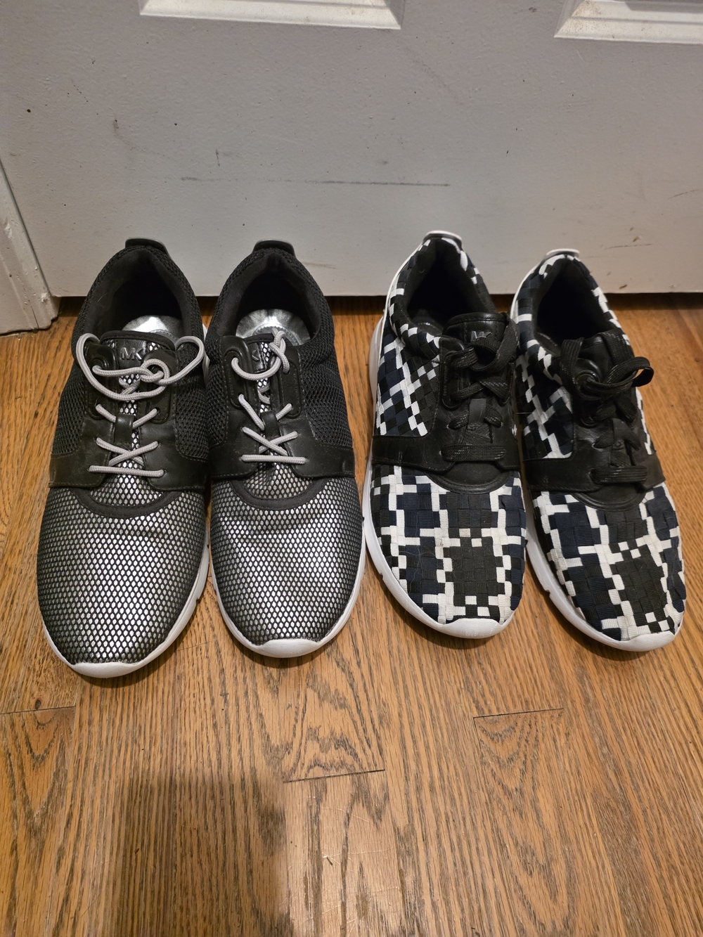 Michael Kors Black and White Knit Sneakers